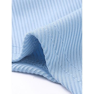 Button Down Bodysuits for Women Stand Collar Short Sleeve Office Work Shirt