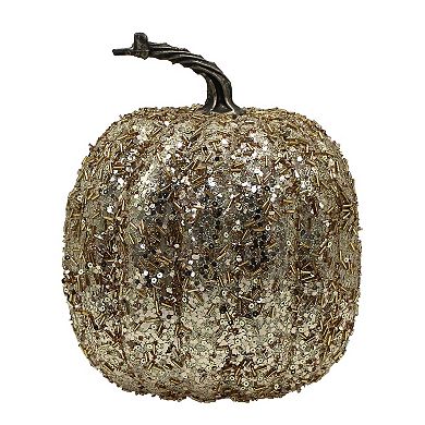 Celebrate Together™ Fall Gold Glitter Beaded Pumpkin Table Decor
