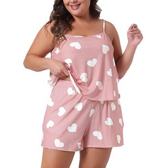 Plus Size Pajamas for Women Sleepwear Cami Shorts Set Cute Nightgown
