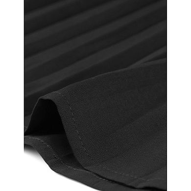 Women's Retro Ruffled Collar Short Sleeve A-Line Pleated Dress