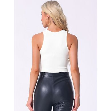 Sleeveless Bodysuit for Women Asymmetrical Halter Neck Tank Top