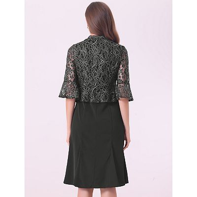 strapless open back dress Evening Sheath V-Neck Beaded Floor-Length Lace Gown M6435 by Clarisse 24 / Dark Gray main image 1