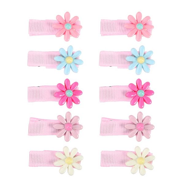 1 Set Flower Shape Hair Clips Cartoon Fabric Hair Clips For Girls