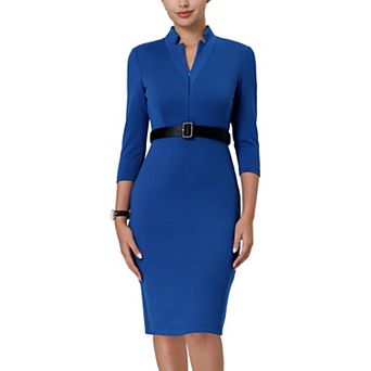 Women's Sheath Dress Work Zipper Collar Pencil Dresses