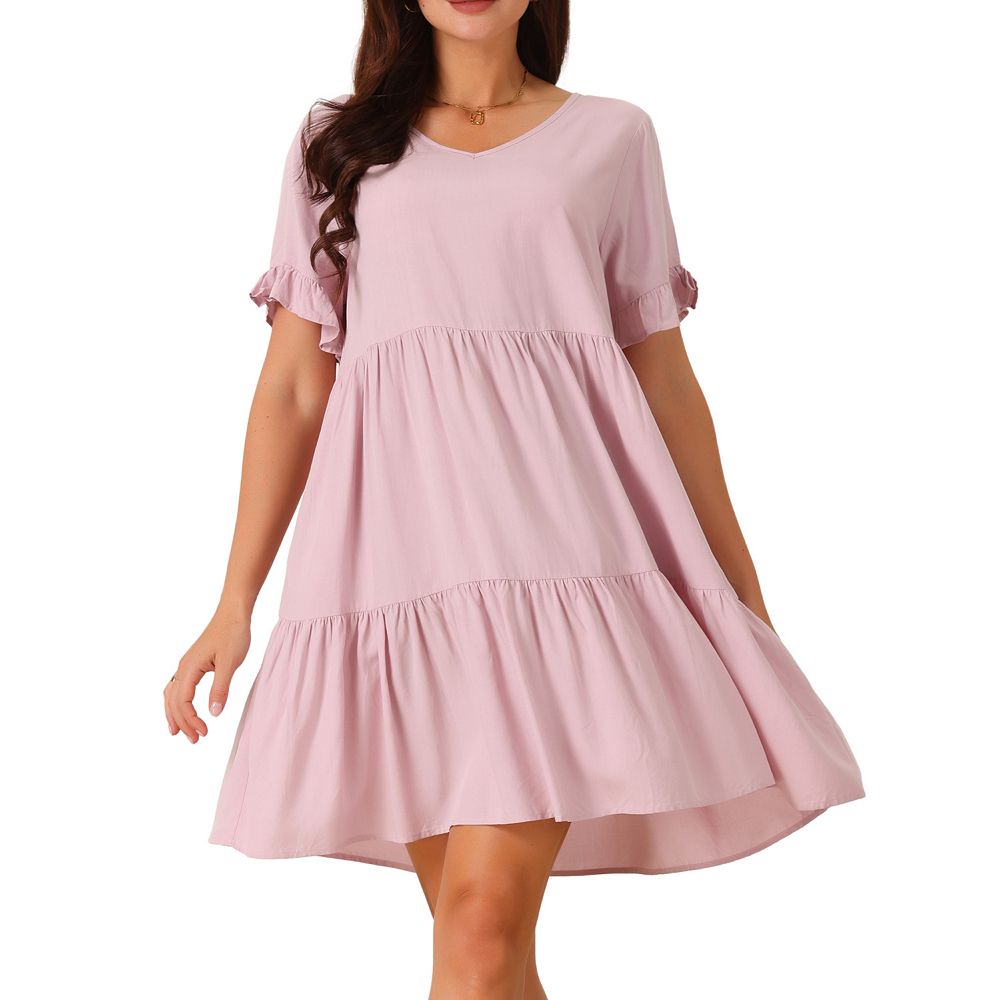 SANCTUARY Womens Sheer Floral Long Sleeve V Neck Above The Knee Party Baby Doll Dress