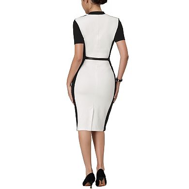 Women's Sheath Dress Contrast Color Office Pencil Dresses