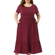 plus size jersey knit swing dress Women's Plus Size Knit Sleeveless Tie-Dye Swing Dress with P... (7310190)