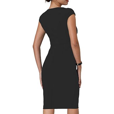 Women's 50s Sheath Dress Sweetheart Neck Pleated Side Pencil Dresses