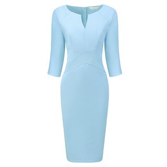 Women's Sheath Dress Zipper Neck Work Pencil Dresses