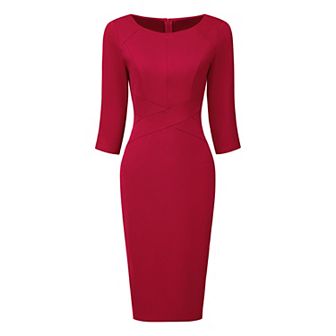 Women's Sheath Dress Zipper Neck Work Pencil Dresses