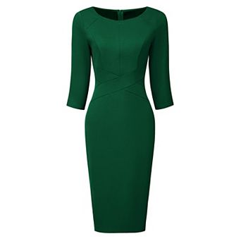 Women's Sheath Dress Zipper Neck Work Pencil Dresses