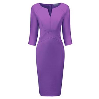 Women's Sheath Dress Zipper Neck Work Pencil Dresses