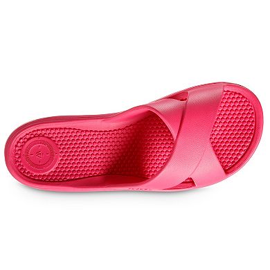 totes Women's Everywear Cross Slide Sandals