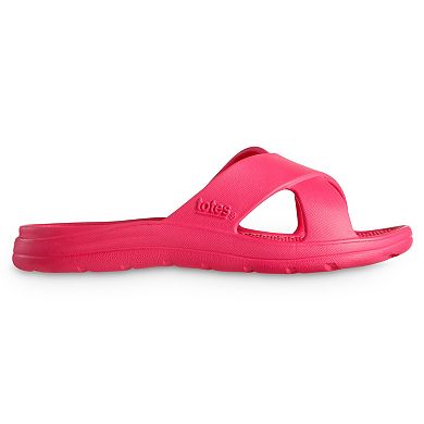 totes Women's Everywear Cross Slide Sandals