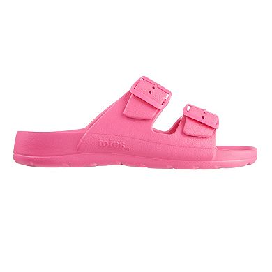 totes Women's Everywear Double Buckle Adjustable Slide Sandals