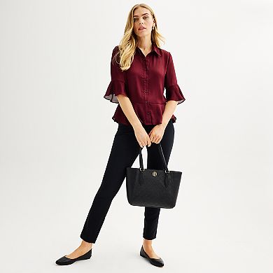 Women's Nine West Ruffle Hem Shirt