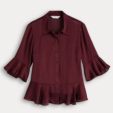 Women's Nine West Ruffle Hem Shirt