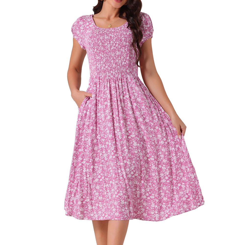 Casual Vacation Floral Pocket Sling Dresses main image 1