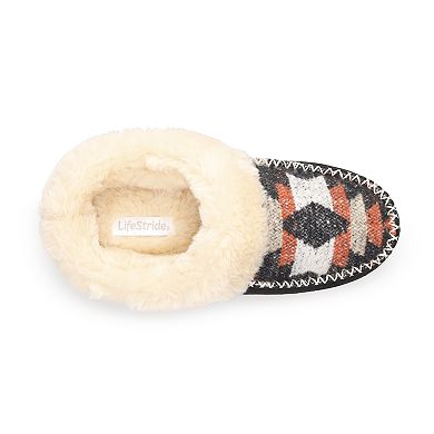 LifeStride Women's Moc Toe Patterned Clog Slippers