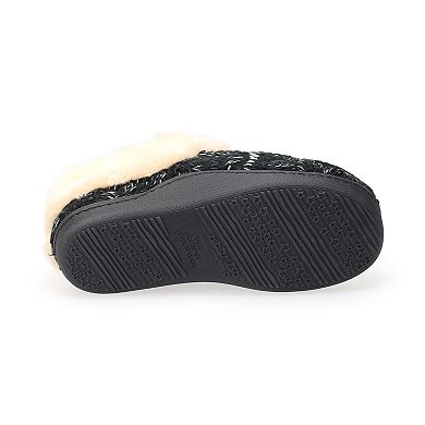 LifeStride Women's Chunky Cable-Knit Clog Slippers