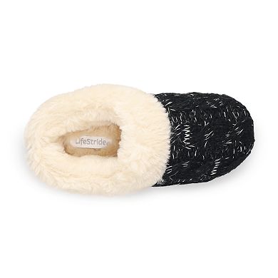LifeStride Women's Chunky Cable-Knit Clog Slippers