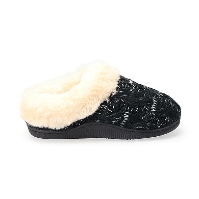 LifeStride Women's Chunky Cable-Knit Clog Slippers