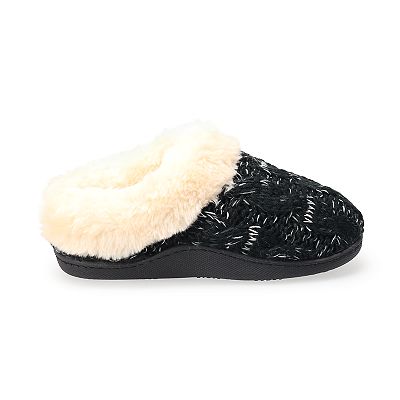 LifeStride Women s Chunky Cable Knit Clog Slippers