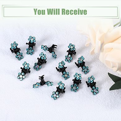 12 Pcs Mini Hair Claw Clip Small Rhinestone Hair Clips For Women