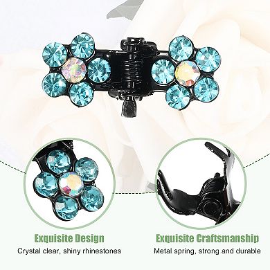 12 Pcs Mini Hair Claw Clip Small Rhinestone Hair Clips For Women