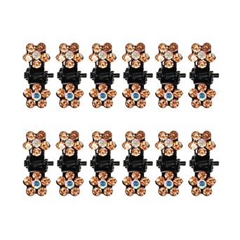 12 pc Mini Hair Claw Clip Small Rhinestone Hair Clips For Women