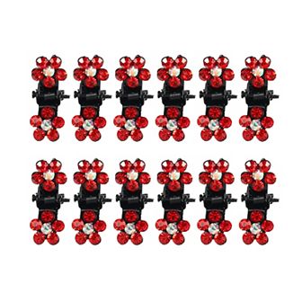 12 pc Mini Hair Claw Clip Small Rhinestone Hair Clips For Women