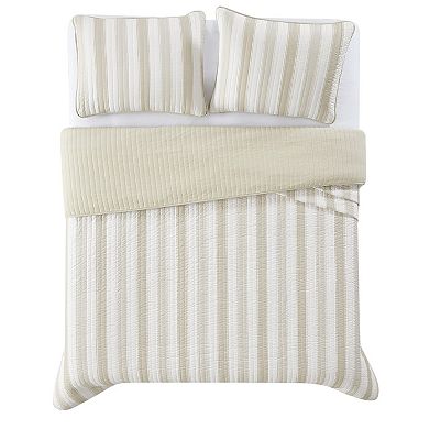 Truly Soft Aiden Stripe Blue Quilt Set