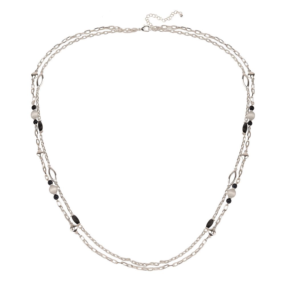 Sonata Double Strand Faceted Necklace White main image 1