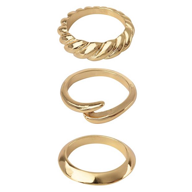 Gold Tone 3 piece Stackable Ring Set