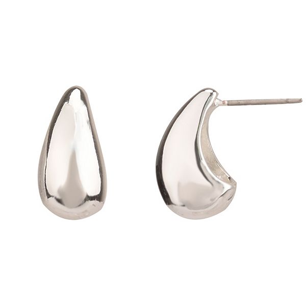 Women's Silver Tone Post Teardrop Earrings