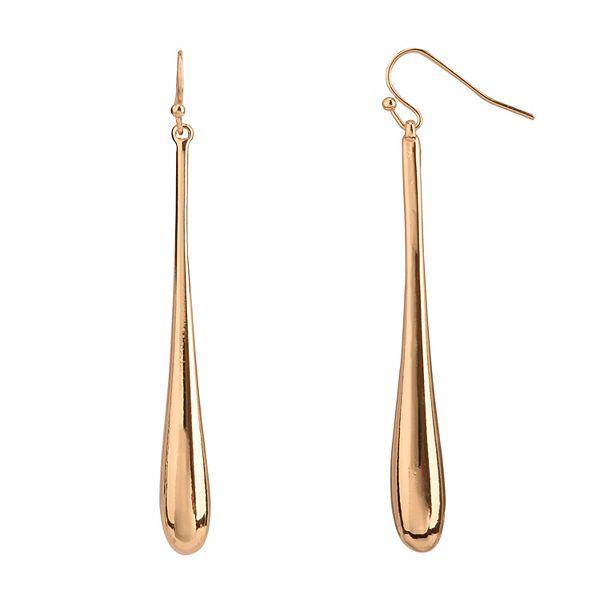 Gold Tone Linear Drop Earrings