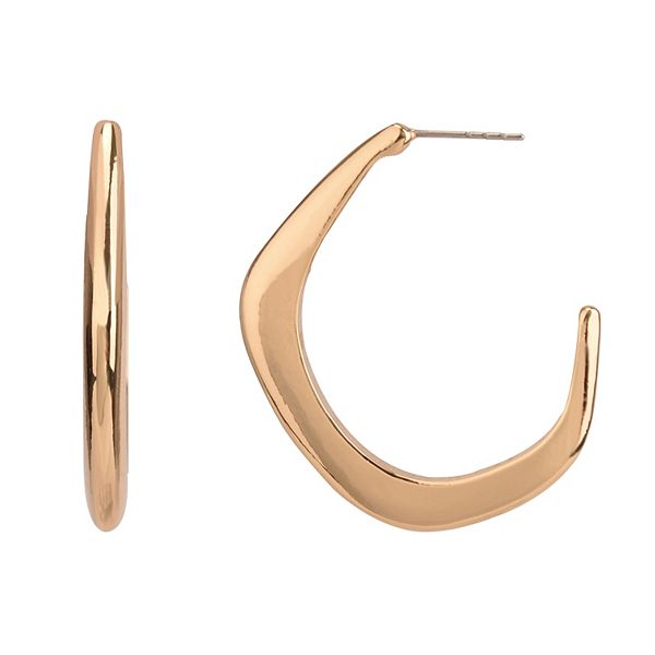 Women's Gold Tone Post Hoop Earrings