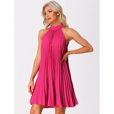 Women's Halter Neck Dress Sleeveless Casual Dresses