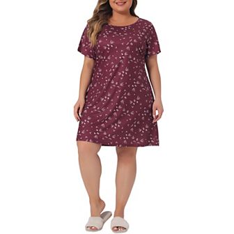Plus Size Nightgown For Women Pajama Round Neck Holiday Family Sleepdress Nightdress 2023