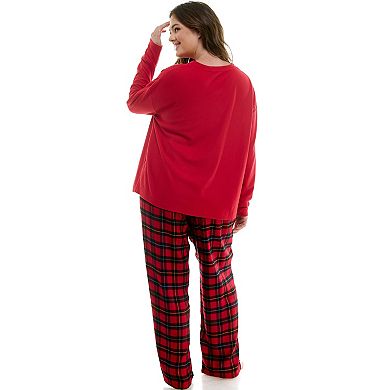 Plus Size Croft & Barrow Long Sleeve Henley Pajama Top & Flannel Pajama Pants Set