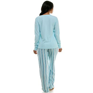 Women's Croft & Barrow® 2-pc. Long Pajama Top & Pajama Bottom Sleep Set