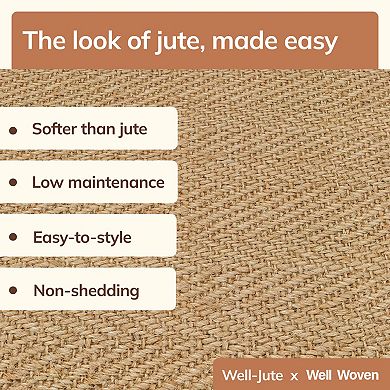Well Woven Jute Printed Boerboel Beige Flat-Pile Area Rug