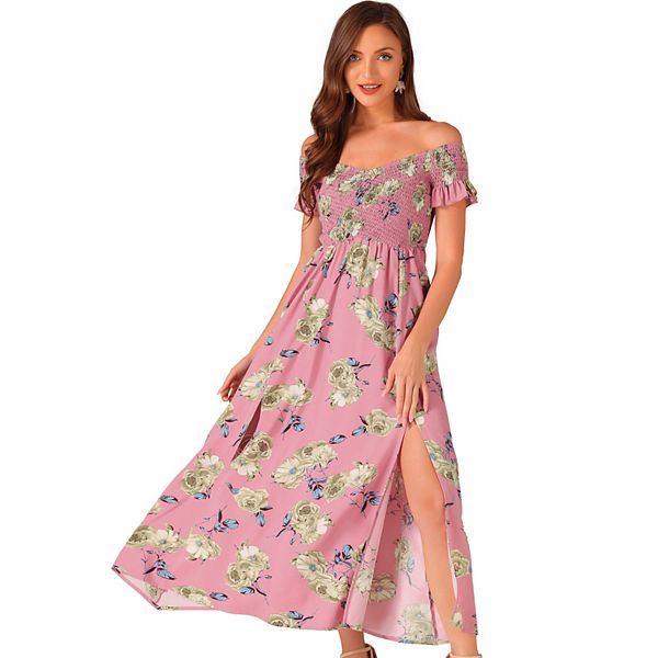 Summer Off Shoulder Gorgeous Flower Holiday Dress main image 0