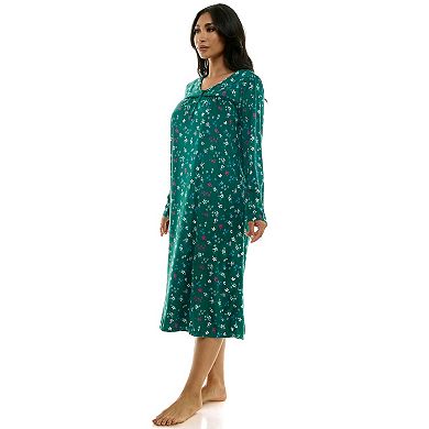 Women's Croft & Barrow® Long Sleeve V-Neck Nightgown