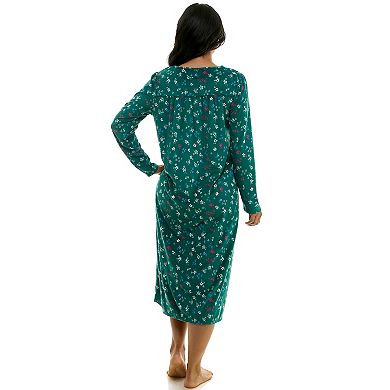 Women's Croft & Barrow® Long Sleeve V-Neck Nightgown