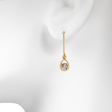 LC Lauren Conrad Gold Tone Crystal Drop Earrings