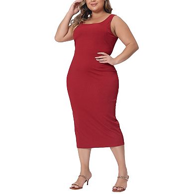 Plus Size Dress for Women Basic Sleeveless Sundress Maxi Beach Tank Dress