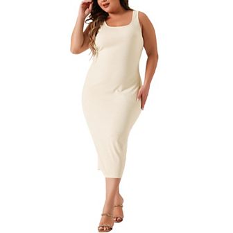 Plus Size Dress For Women Basic Sleeveless Sundress Maxi Beach Tank Dress