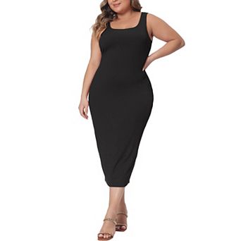 Plus Size Dress for Women Basic Sleeveless Sundress Maxi Beach Tank Dress