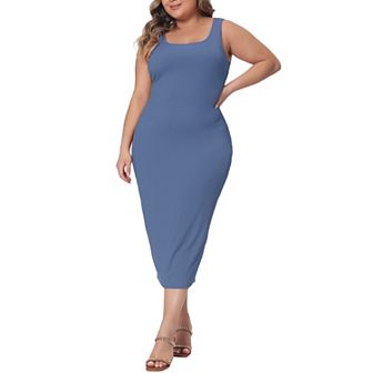 Plus Size Dress for Women Basic Sleeveless Sundress Maxi Beach Tank Dress
